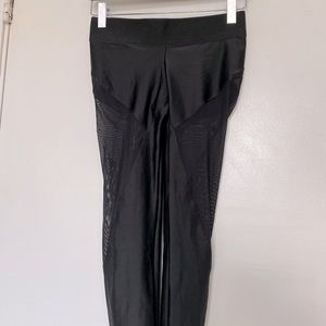 Black Mesh Cut-out Leggings